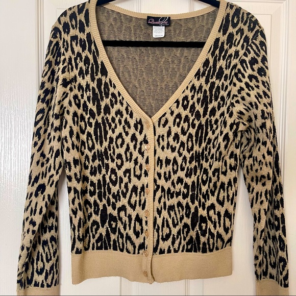 Questions By Say What? Button Up Knit Cardigan size M - Picture 1 of 8